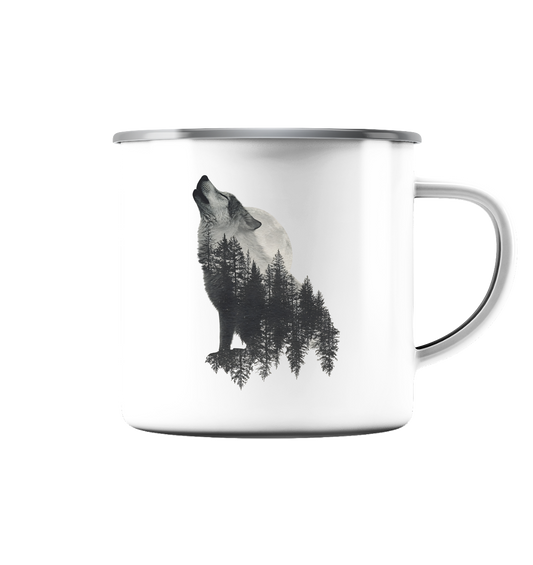 Wildlife Dreams - Emaille Tasse (Silber)
