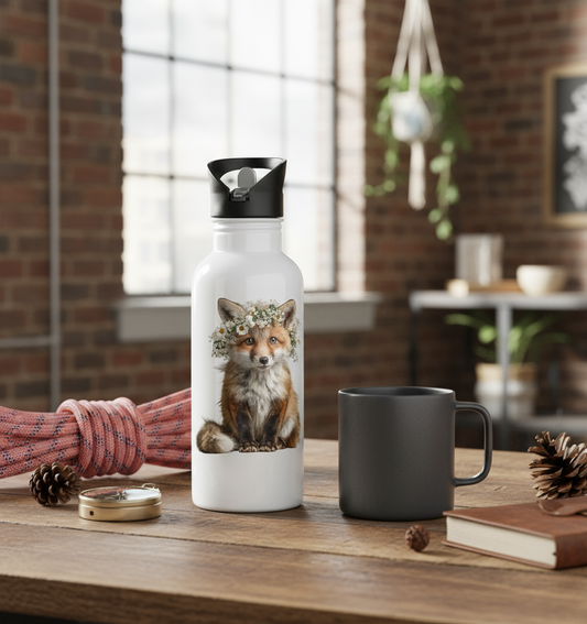 Cute Fox - Edelstahl-Trinkflasche