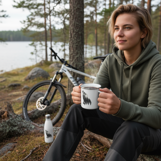 Wildlife Dreams - Emaille Tasse (Silber)